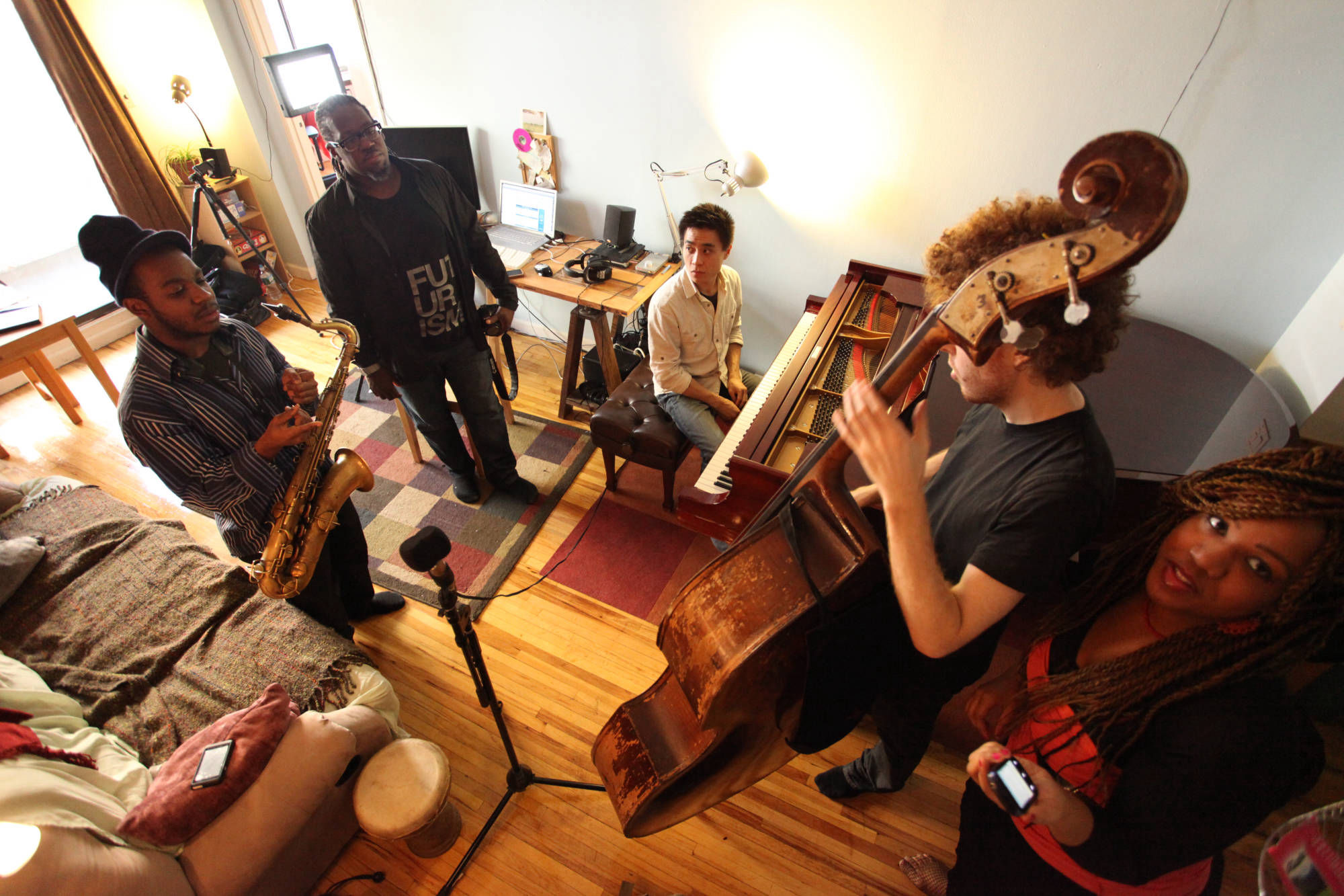 Photo of session with Adesuwa, Tivon Pennicott, Dave Speranza in Greenwich Village, New York City
