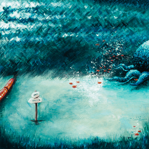 Cover painting for Travel Poems . Chapter 2 . The night sea
