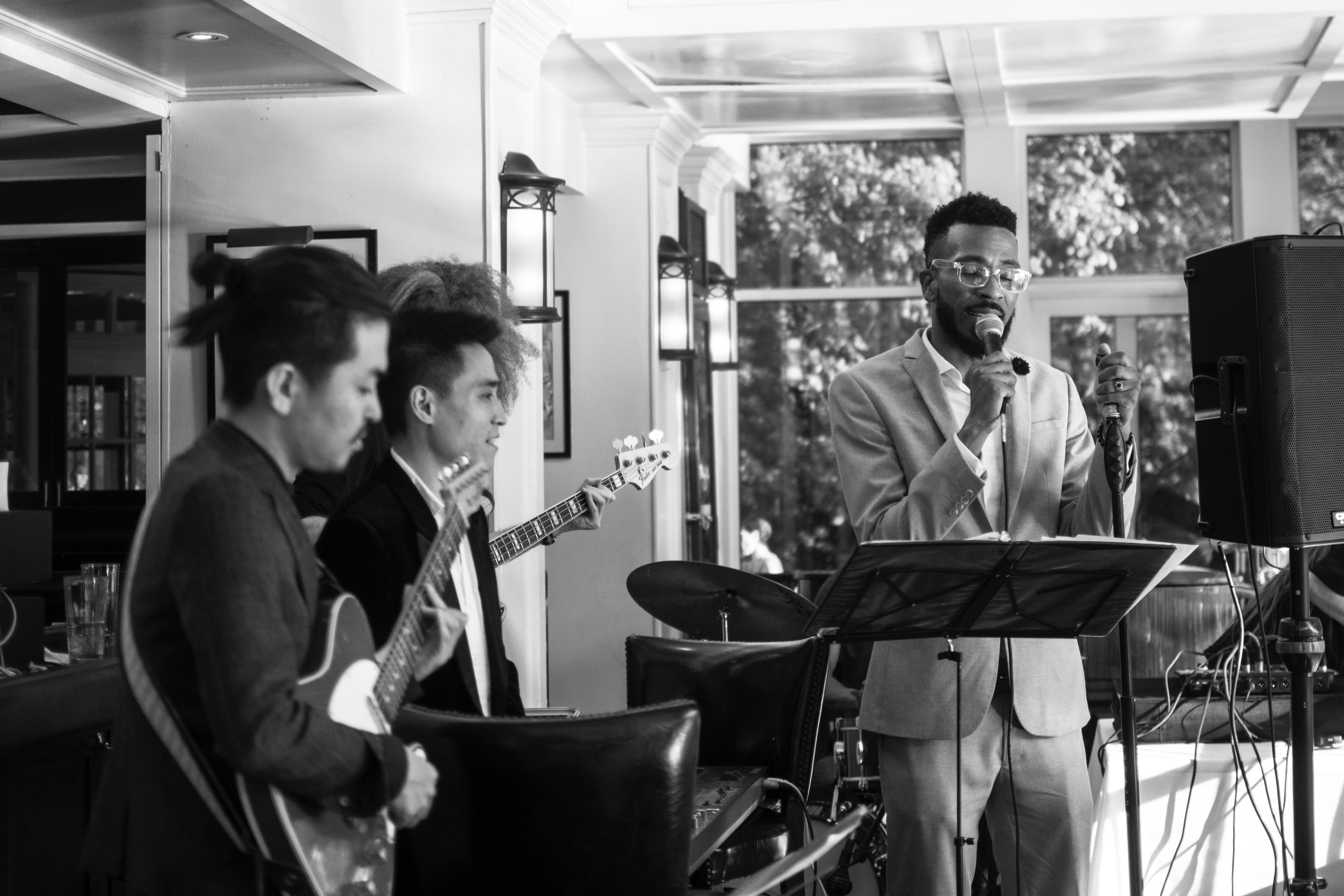 Photo of performance with Brandon Bain, Lawrence Leathers, Shinya Arasuna at Central Park Boathouse